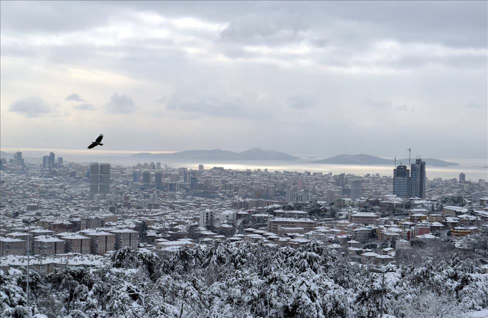 İstanbul'dan kar manzaraları